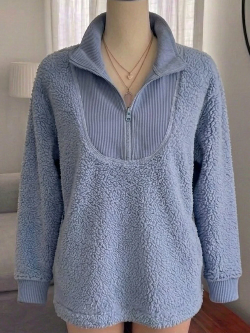 Aerie Sherpa Corduroy Quarter Zip Fleece S Gorpcore Sherpa Cozy